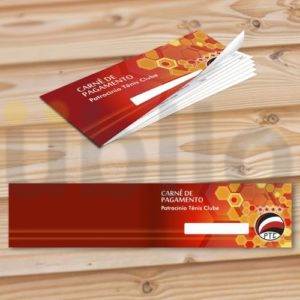 Capa de Carnê - triplex 250g/m² - 10x36cm - 4/4