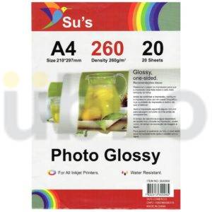 Papel fotográfico A4 -260g (20 folhas)