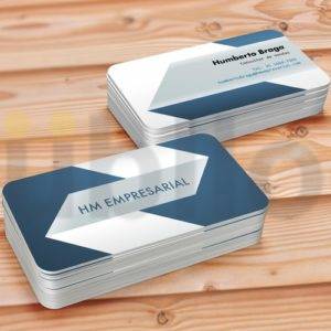 Cartão de Visita - triplex 250g/m² - 9x5cm - 4/4 (4 cantos arredondados)