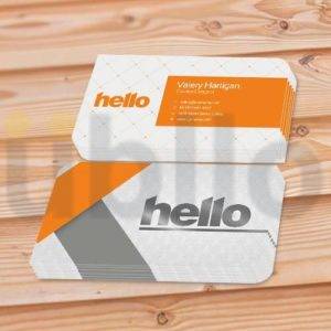 Cartão de Visita - Lam. Fosca + Verniz Localizado - 9x5cm - 4/4 (2 cantos arredondados - Superior esquerdo/Inferior direito)